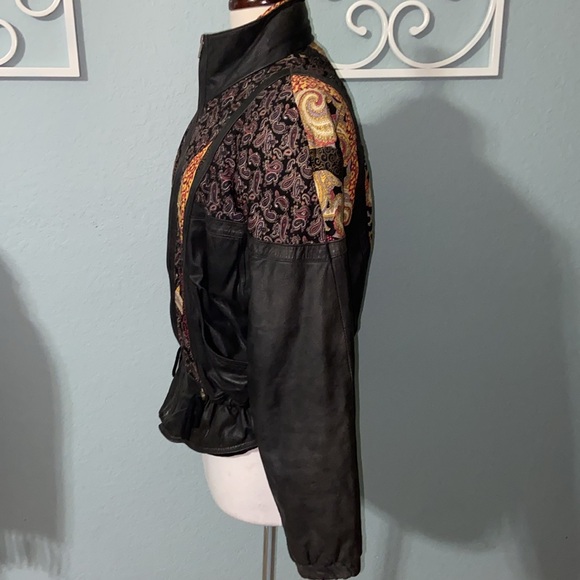 RARE HTF Vintage Euro Mond of California Leather fabric Jacket - Picture 5 of 16